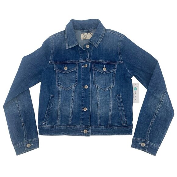 Cosmic Blue Love Size Small Denim Trucker Jacket Luminary Wash NWT - Picture 1 of 9
